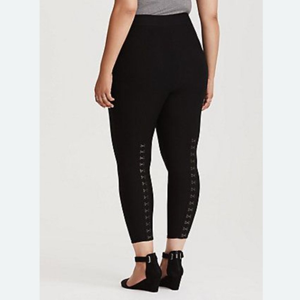 Torrid Ponte Knit Hook And Eye Detail Ankle Pants